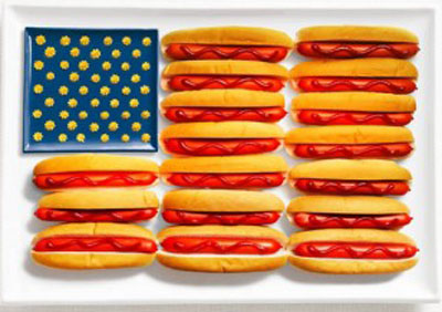 Bandera estadounidense hotdog